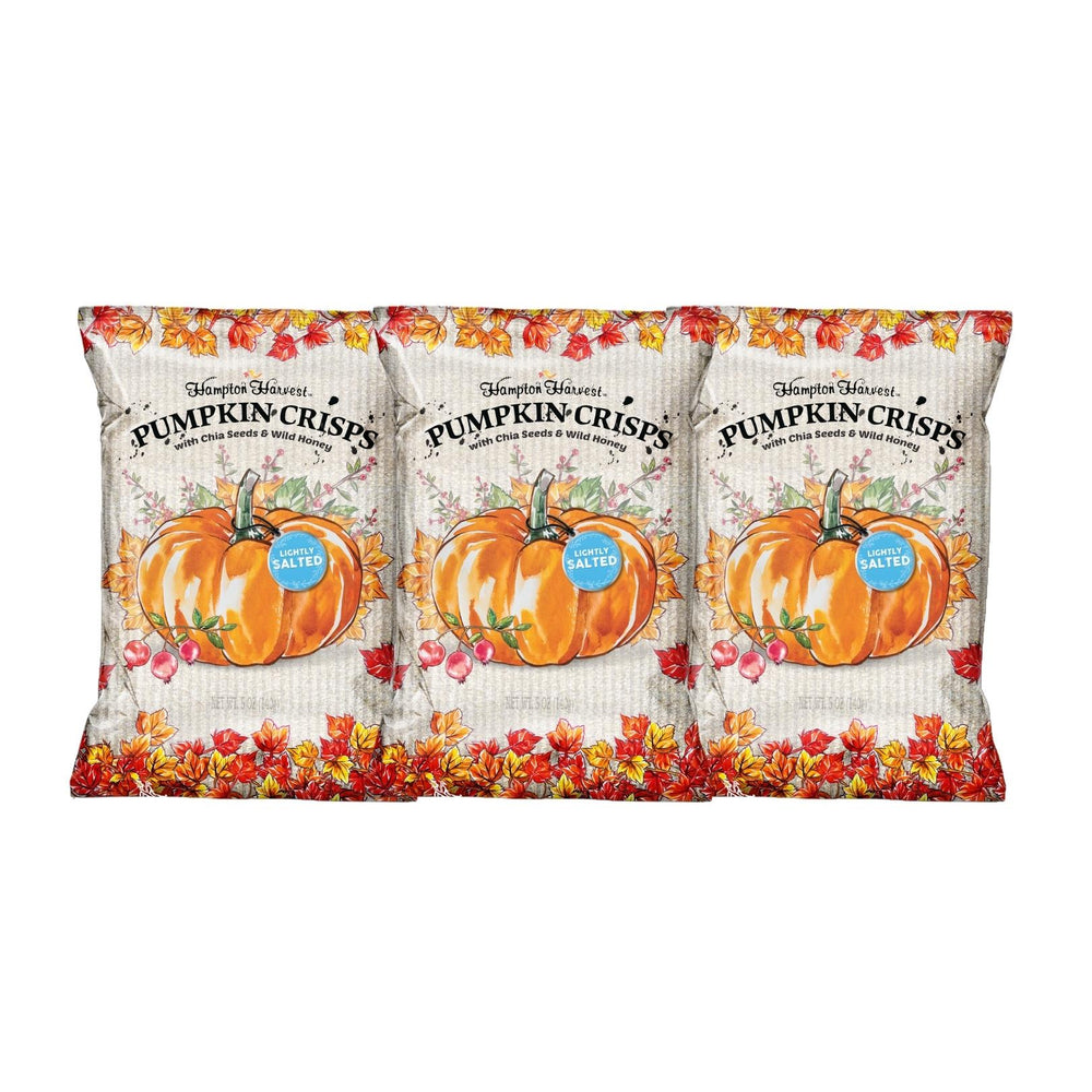 Hampton Harvest Pumpkin Crisps 140g - Lightly Salted - Pack of 3